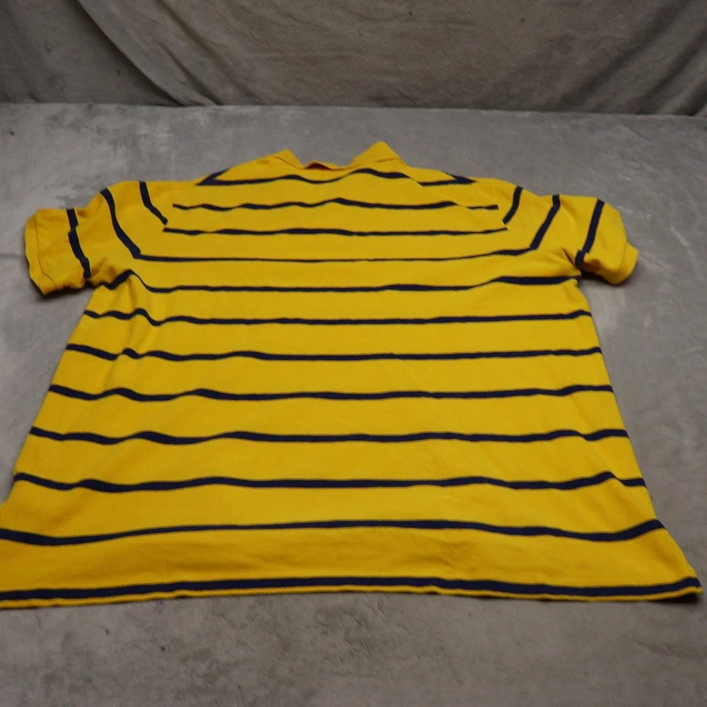 Polo Ralph Lauren Polo Shirt Men XXL Yellow Striped Classic Fit Casual Preppy